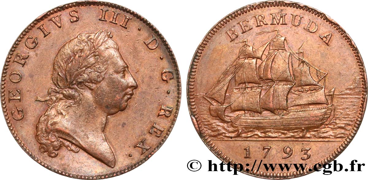 BERMUDA 1 Penny Georges III 1793  AU 