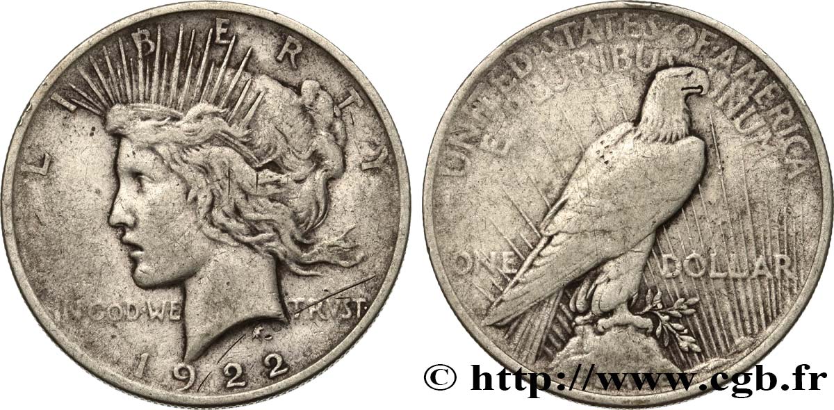 ESTADOS UNIDOS DE AMÉRICA 1 Dollar Peace 1922 Philadelphie BC 