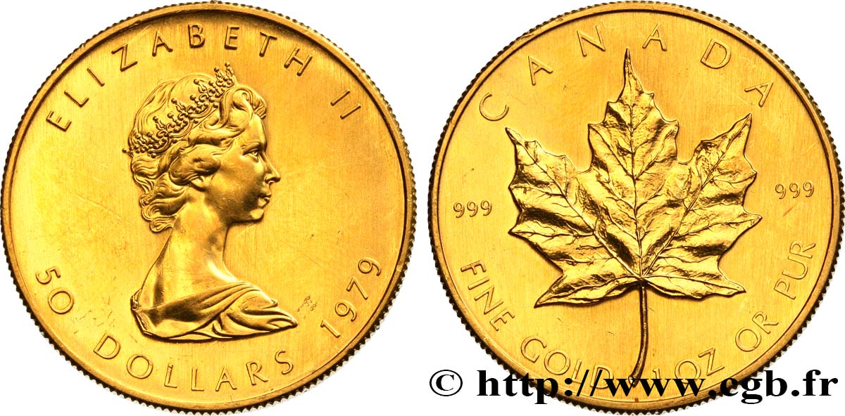KANADA 50 Dollars  Maple Leaf  Elisabeth II 1979  fST 