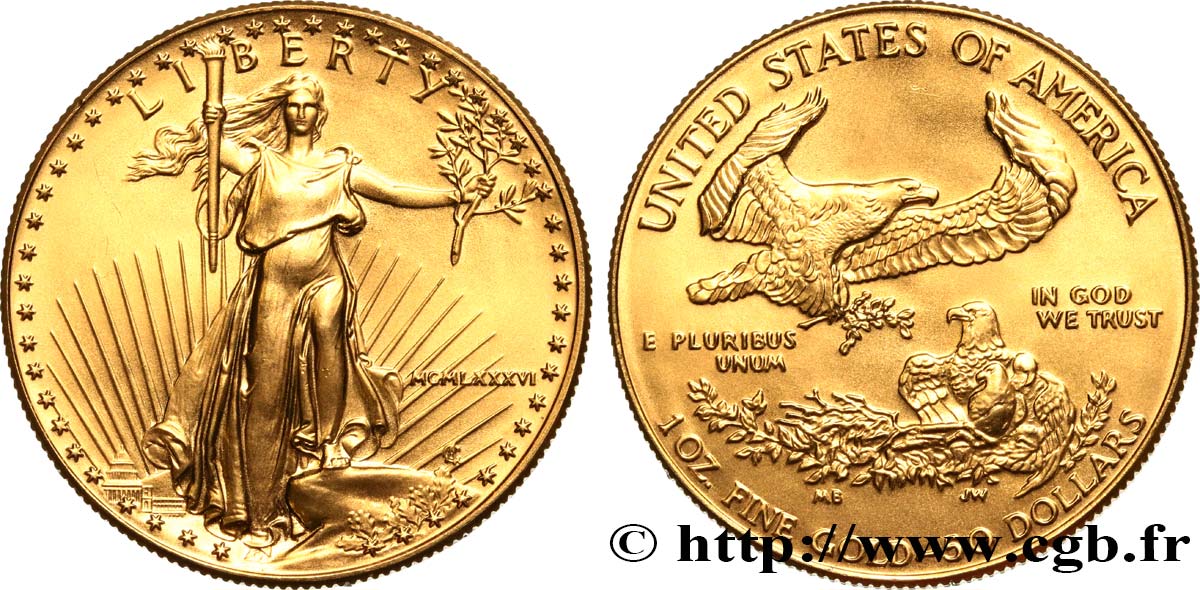 UNITED STATES OF AMERICA 50 Dollars “Liberty” 1986 West Point MS 