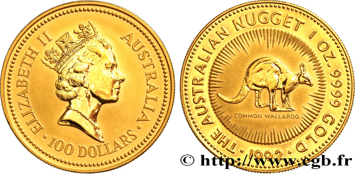 AUSTRALIA 100 Dollars ou once d’or 1992  MS 