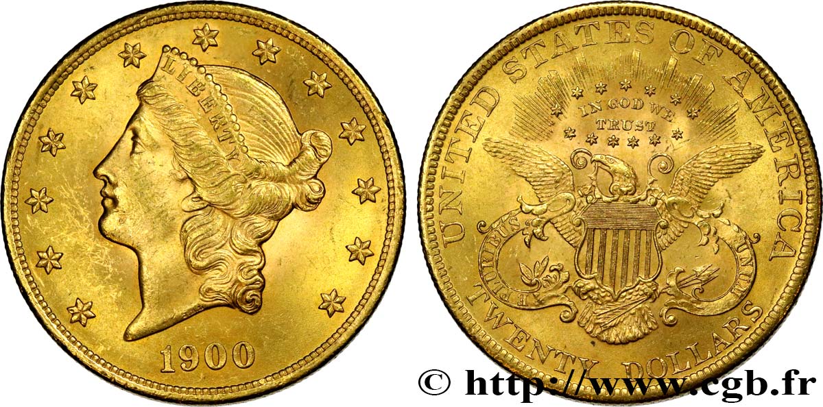 ÉTATS-UNIS D AMÉRIQUE 20 Dollars  Liberty  1900 Philadelphie SPL 