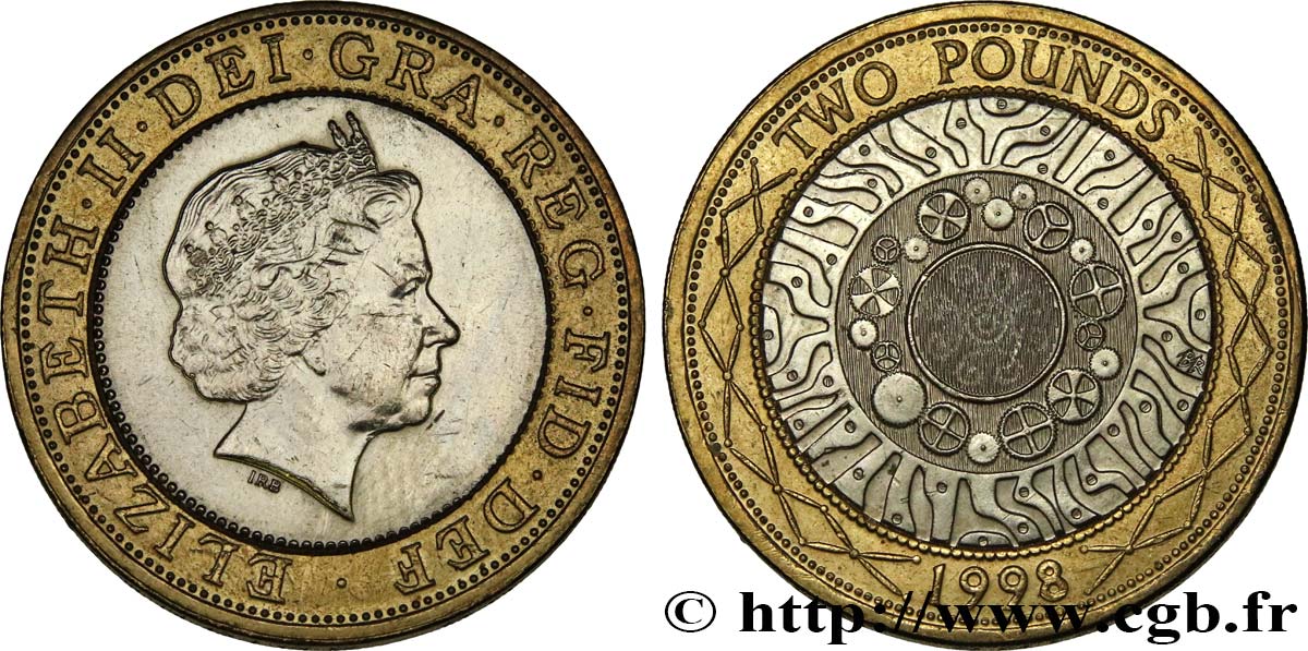 ROYAUME-UNI 2 Pounds (Livres) Elizabeth II tranche A 1998  SUP 