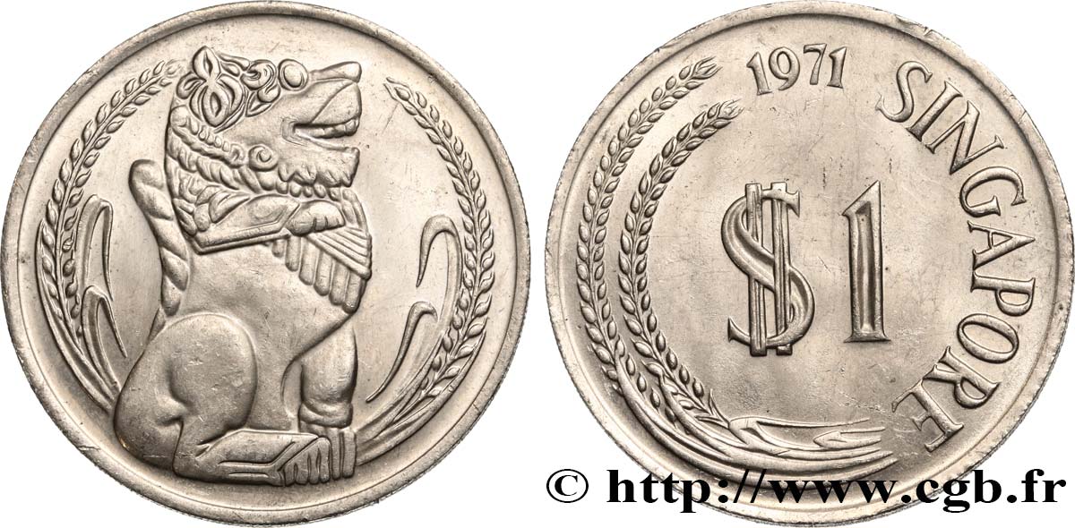 SINGAPORE 1 Dollar lion chinois 1971 fwo_506015 World coins