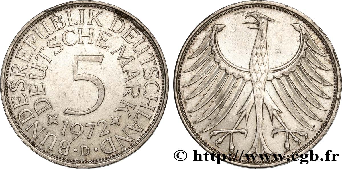 GERMANY 5 Mark 1972 Munich - D AU 
