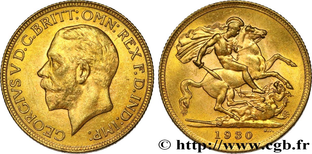 INVESTMENT GOLD 1 Souverain Georges V 1930 Afrique du Sud EBC 
