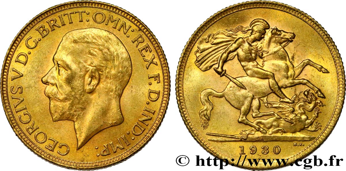 INVESTMENT GOLD 1 Souverain Georges V 1930 Afrique du Sud AU 