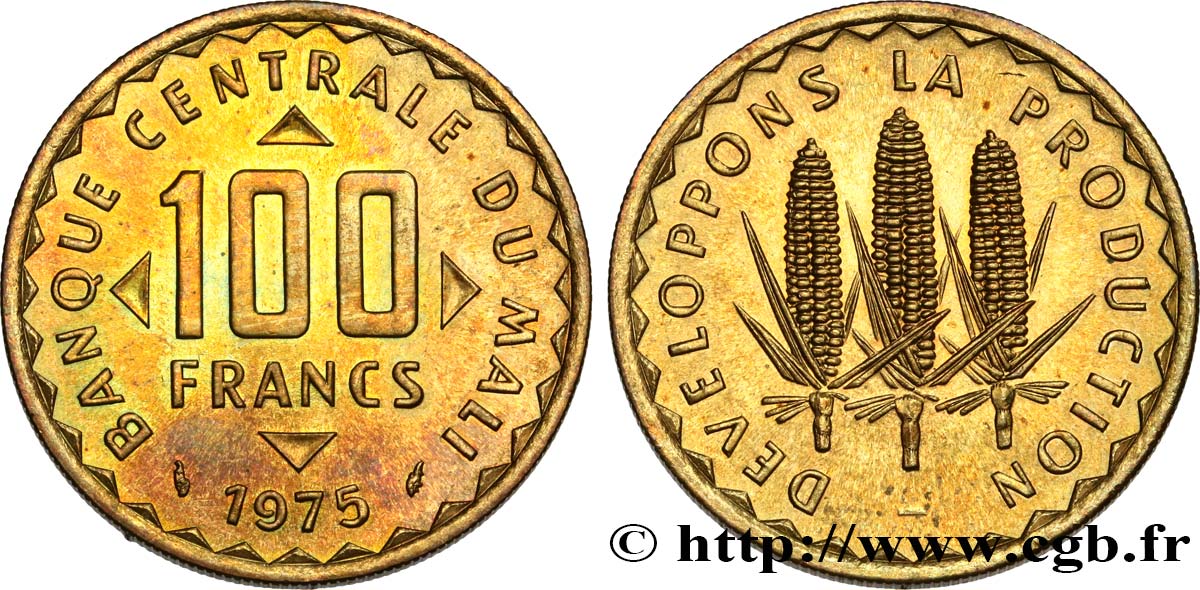 MALí 100 Francs épis de mais 1975 Paris SC 