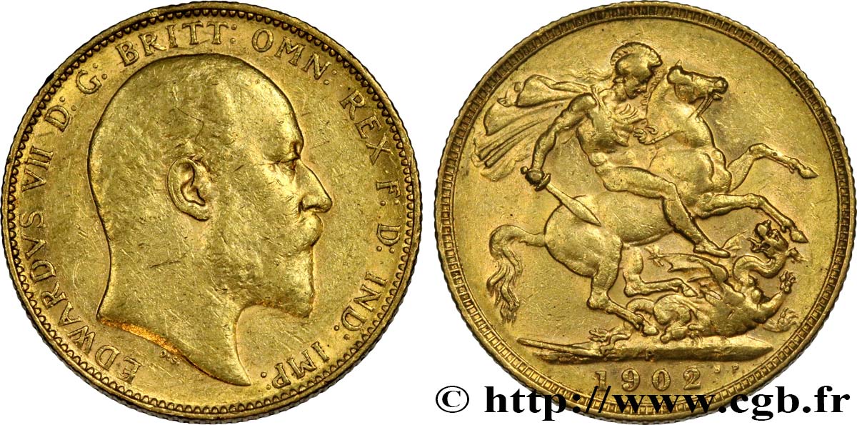 INVESTMENT GOLD 1 Souverain Edouard VII 1902 Perth MBC+ 