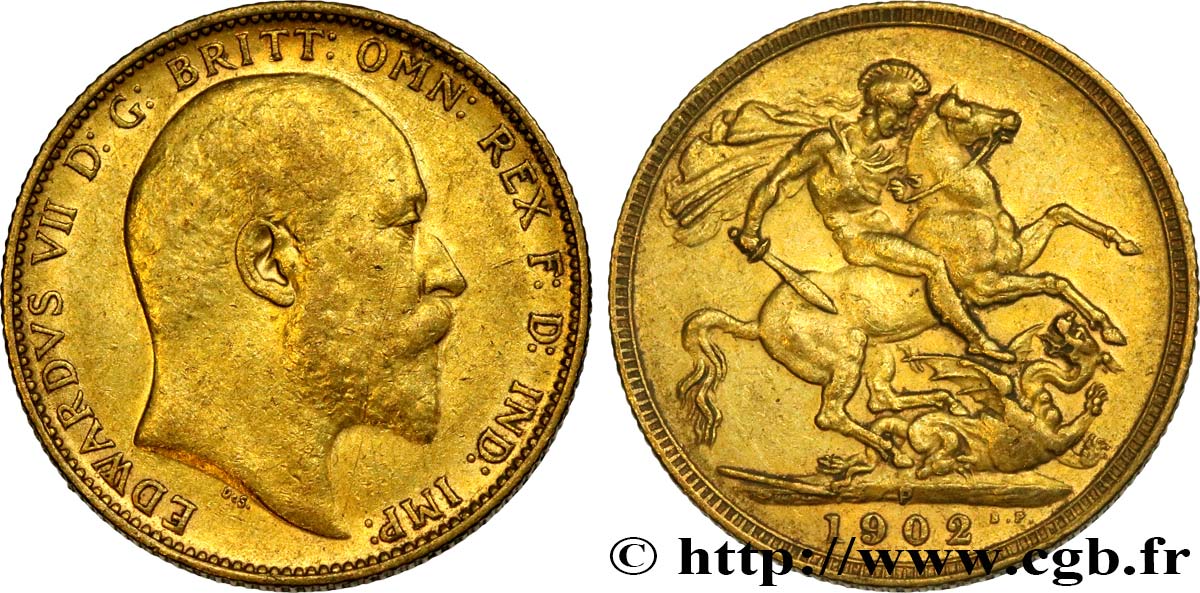 INVESTMENT GOLD 1 Souverain Edouard VII 1902 Perth MBC 