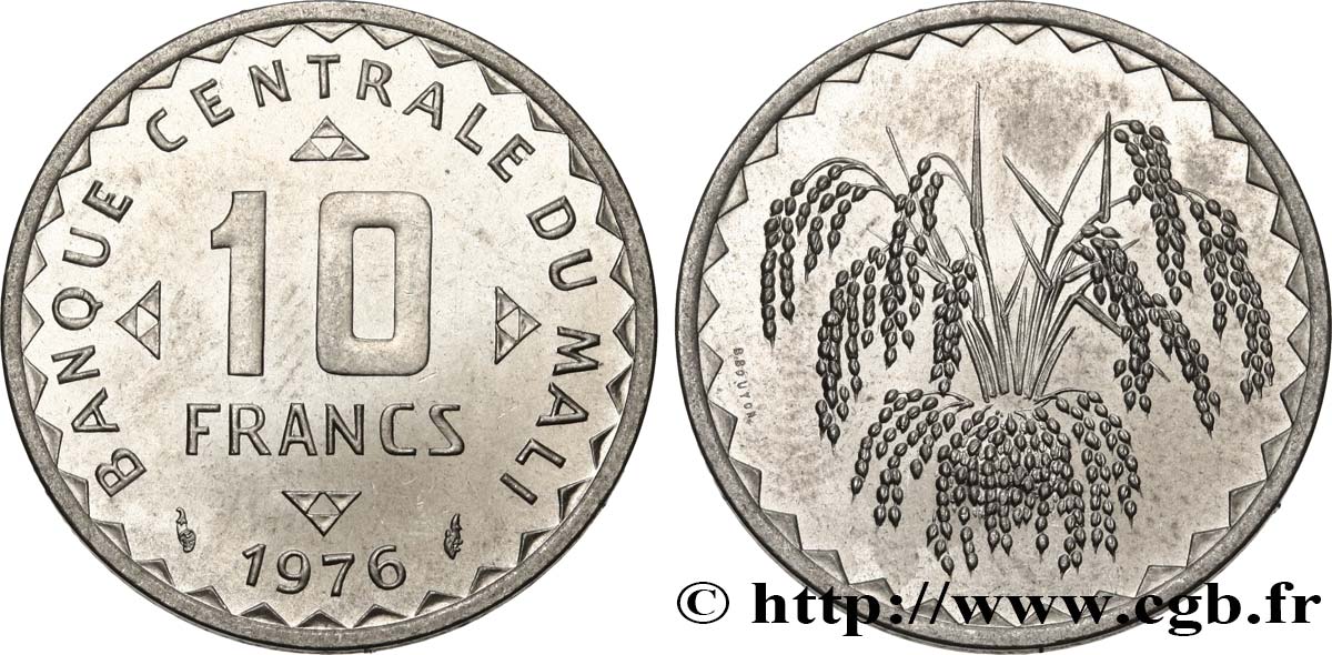 MALI 10 Francs 1976 Paris fST 