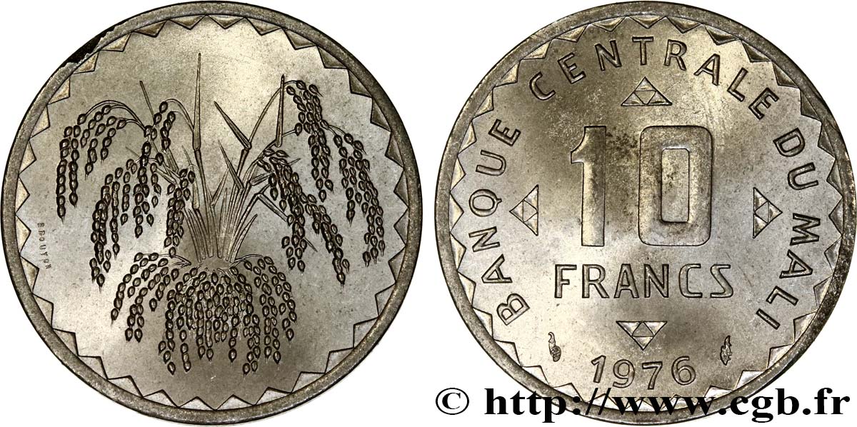 MALI 10 Francs 1976 Paris fST 