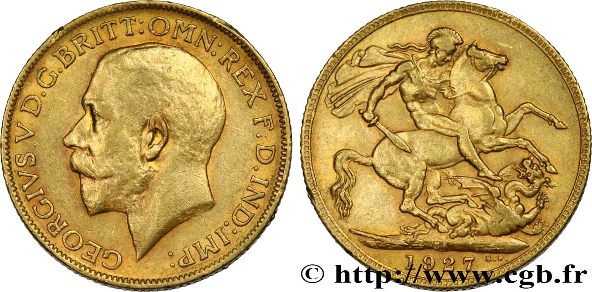 INVESTMENT GOLD 1 Souverain Georges V 1927 Pretoria XF 