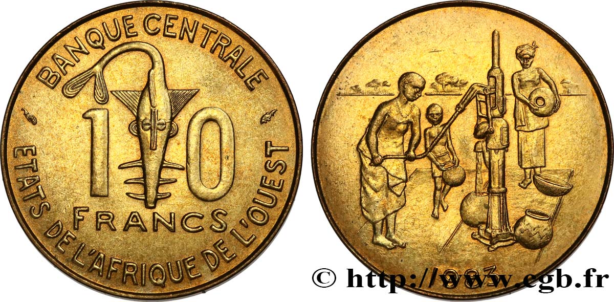 ÉTATS DE L AFRIQUE DE L OUEST (BCEAO) 10 Francs BCEAO 1983 Paris SPL 