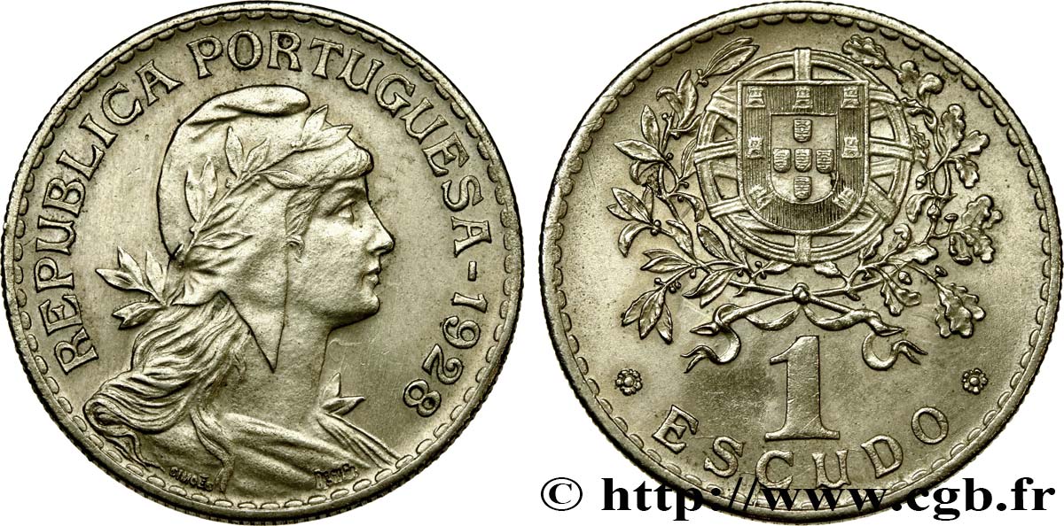 PORTUGAL 1 Escudo 1928  EBC 