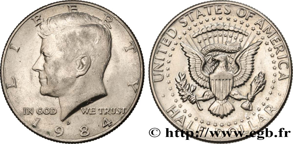 ESTADOS UNIDOS DE AMÉRICA 1/2 Dollar Kennedy 1984 Denver - D EBC 