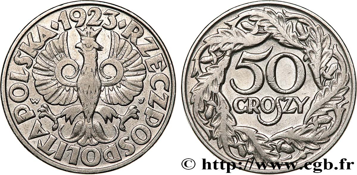 POLAND 50 Groszy 1923 Varsovie XF 