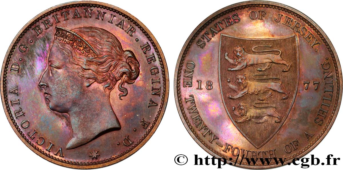 JERSEY 1/24 Shilling Victoria 1877  MS 