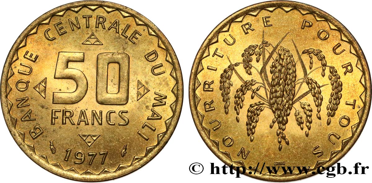 MALí 50 Francs plant de mil 1977 Paris SC 