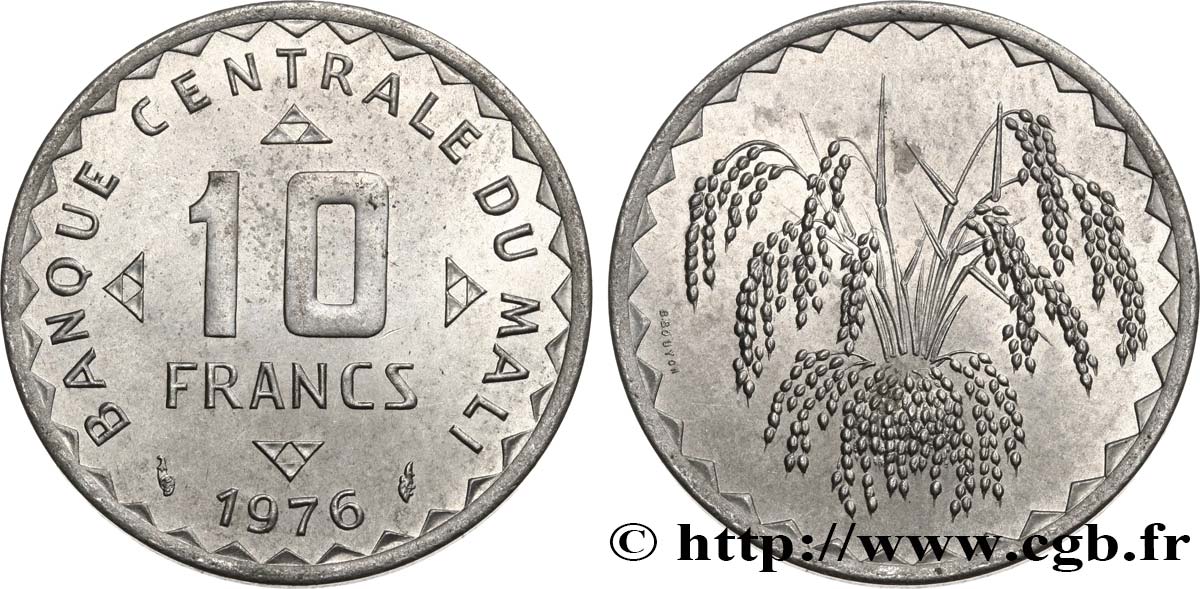 MALI 10 Francs 1976 Paris MS 