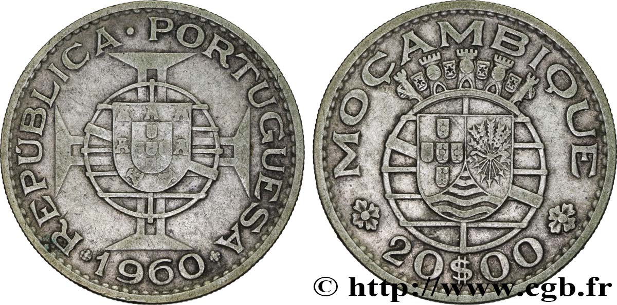 MOZAMBIQUE 20 Escudos 1960  TTB 