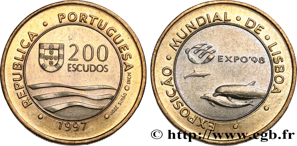 PORTUGAL 200 Escudos emblème / le médecin et Botaniste Garcia de Orta 1997  SC 