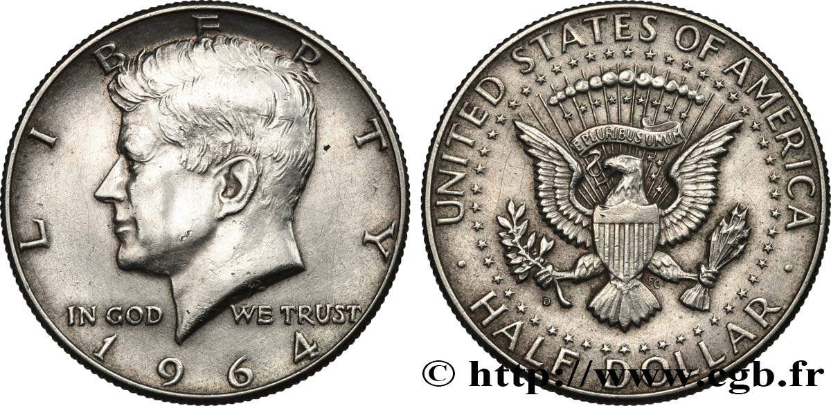 VEREINIGTE STAATEN VON AMERIKA 1/2 Dollar Kennedy 1964 Philadelphie fST 