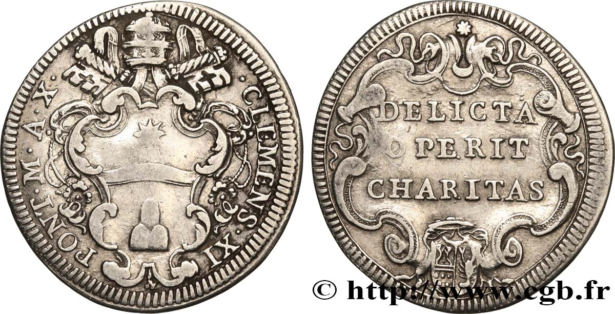PAPAL STATES - CLEMENT XI (Gianfrancesco Albani) Giulio  n.d. Rome VF 