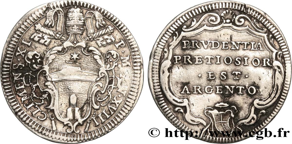 PAPAL STATES - CLEMENT XI (Gianfrancesco Albani) Giulio  n.d. Rome XF 
