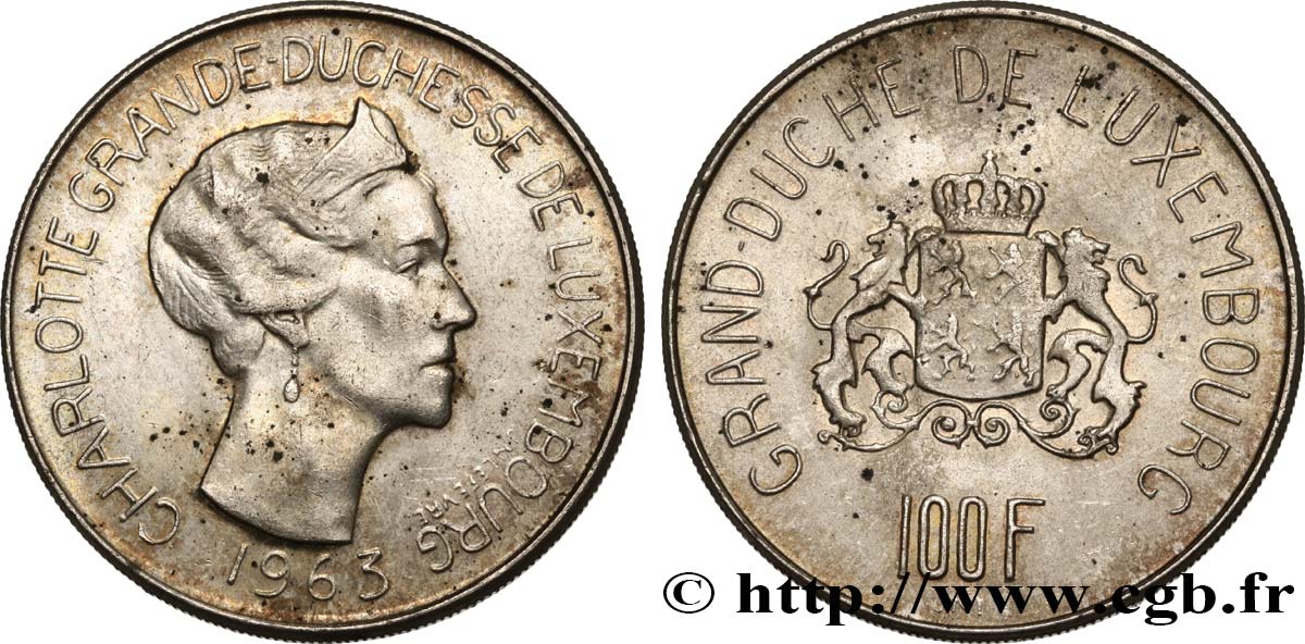LUXEMBURGO 100 Francs Grande-Duchesse Charlotte 1963  SC 