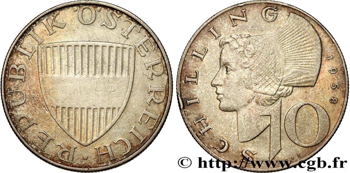 AUSTRIA 10 Schilling 1958  q.SPL 