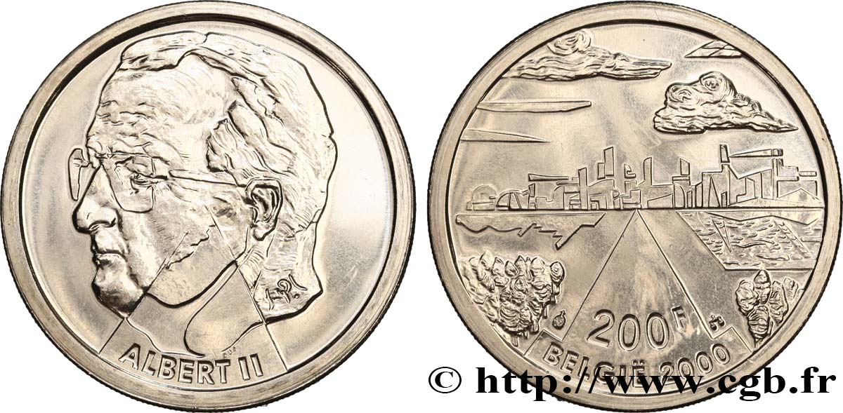 BELGIUM 200 Francs la Ville / Albert II 2000  MS 