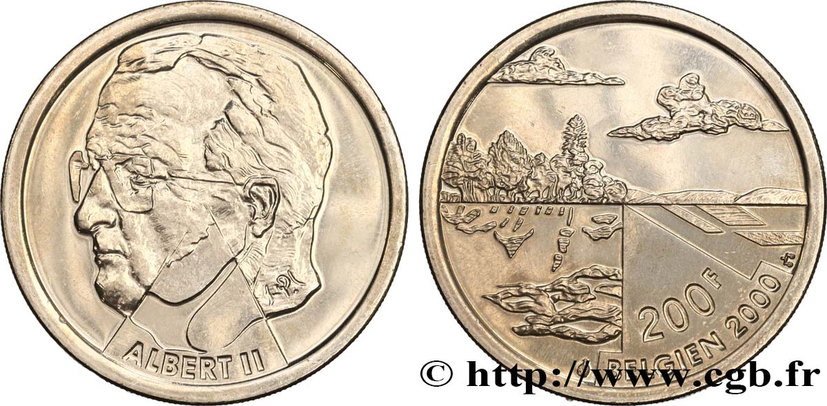 BELGIO 200 Francs la Nature / Albert II 2000  MS 