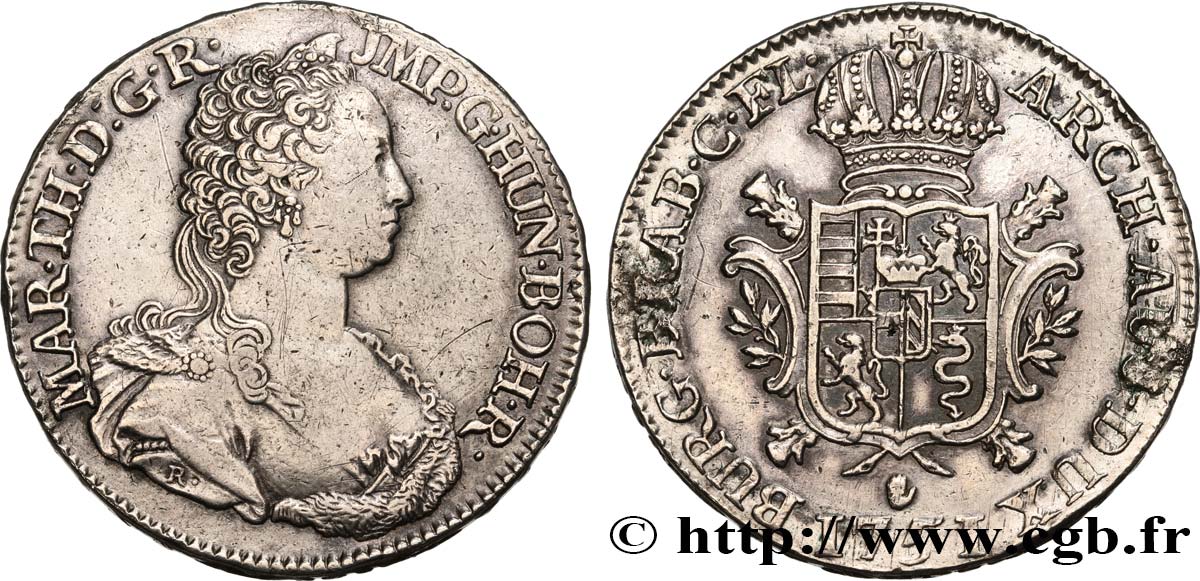 BELGIUM - AUSTRIAN NETHERLANDS 1 Ducaton d argent - Marie-Thérèse - Duché de Brabant 1751 Anvers XF/AU 