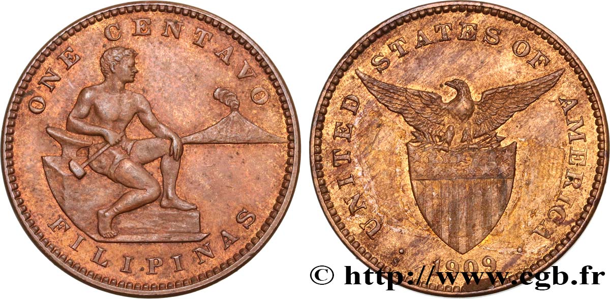 FILIPINAS 1 Centavo 1909 San Francisco SC/EBC 