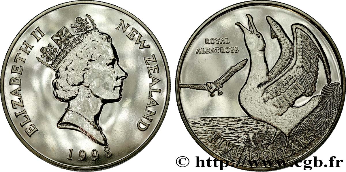 NOUVELLE-ZÉLANDE 5 Dollars Albatros Royal 1998  SPL 