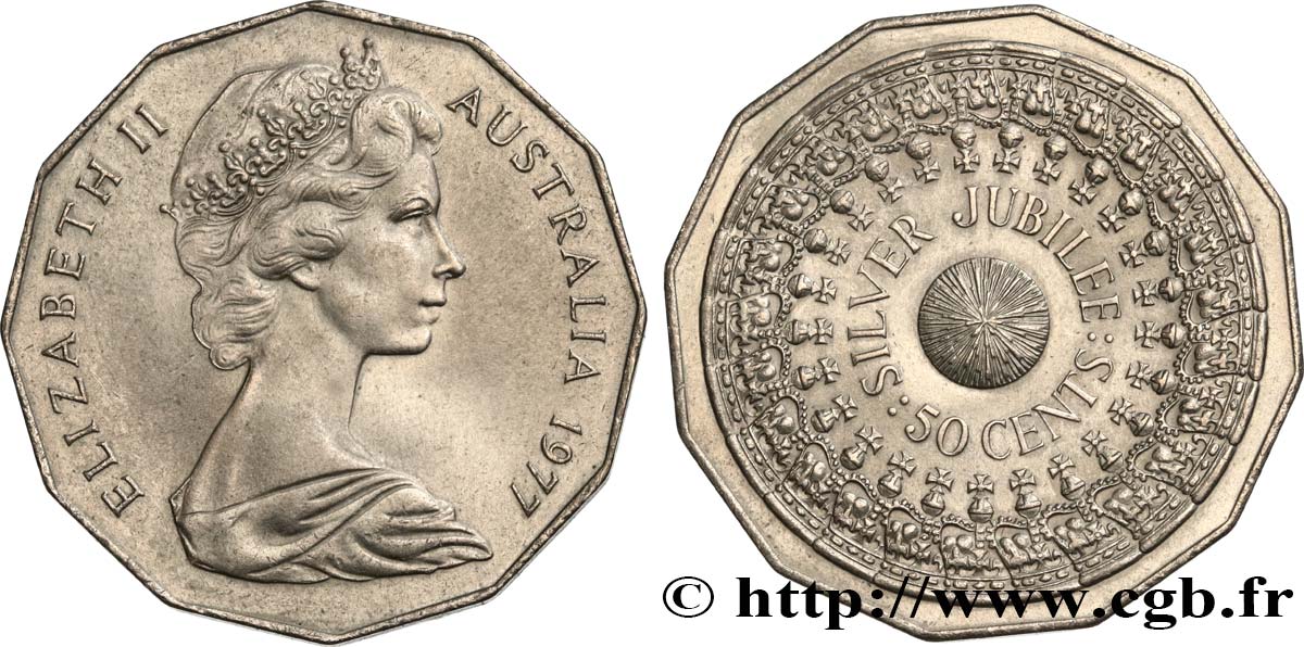 AUSTRALIA 50 Cents Elisabeth II / jubilé d’argent 1977  SPL 