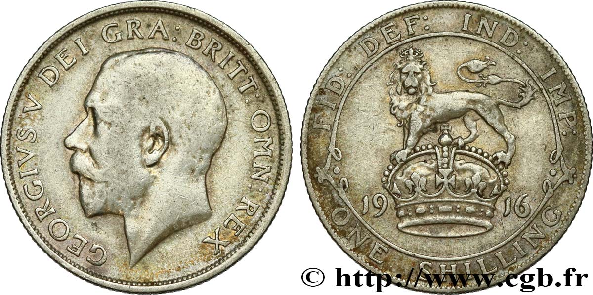 UNITED KINGDOM 1 Shilling Georges V 1916  XF 