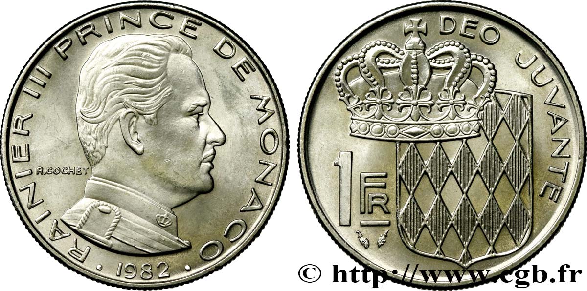 MONACO 1 Franc Rainier III 1982 Paris SPL 
