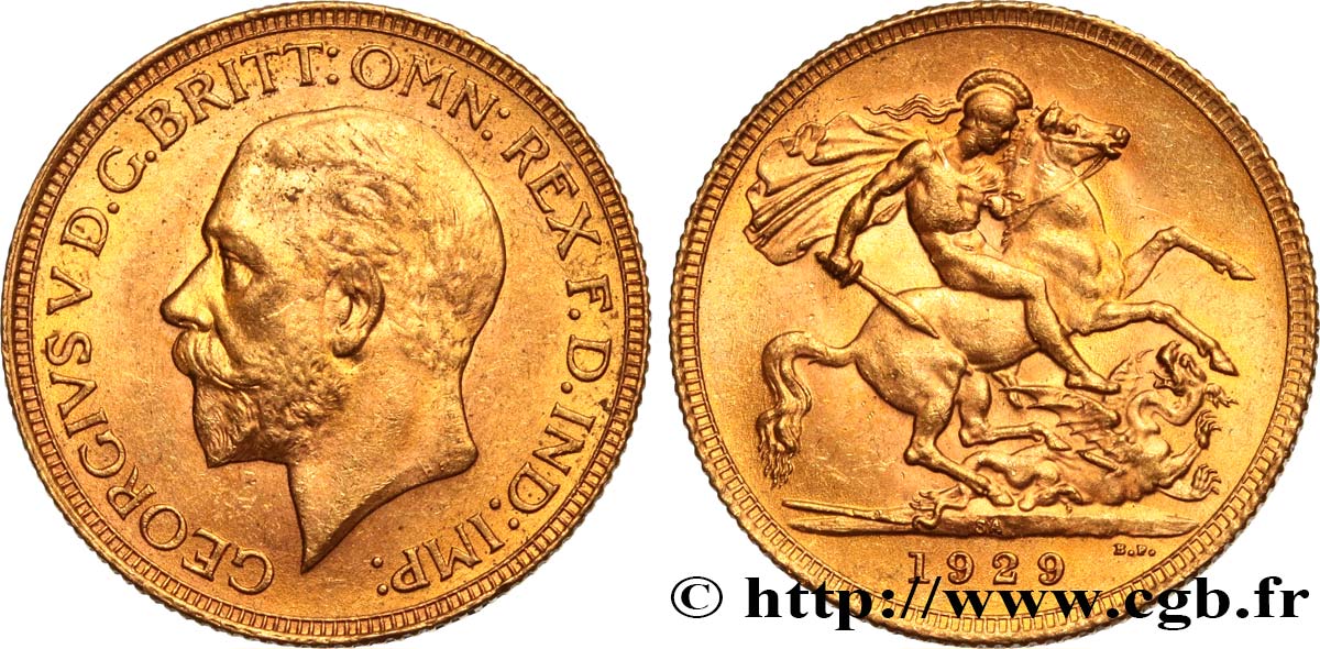 INVESTMENT GOLD 1 Souverain Georges V 1929 Afrique du Sud SPL 