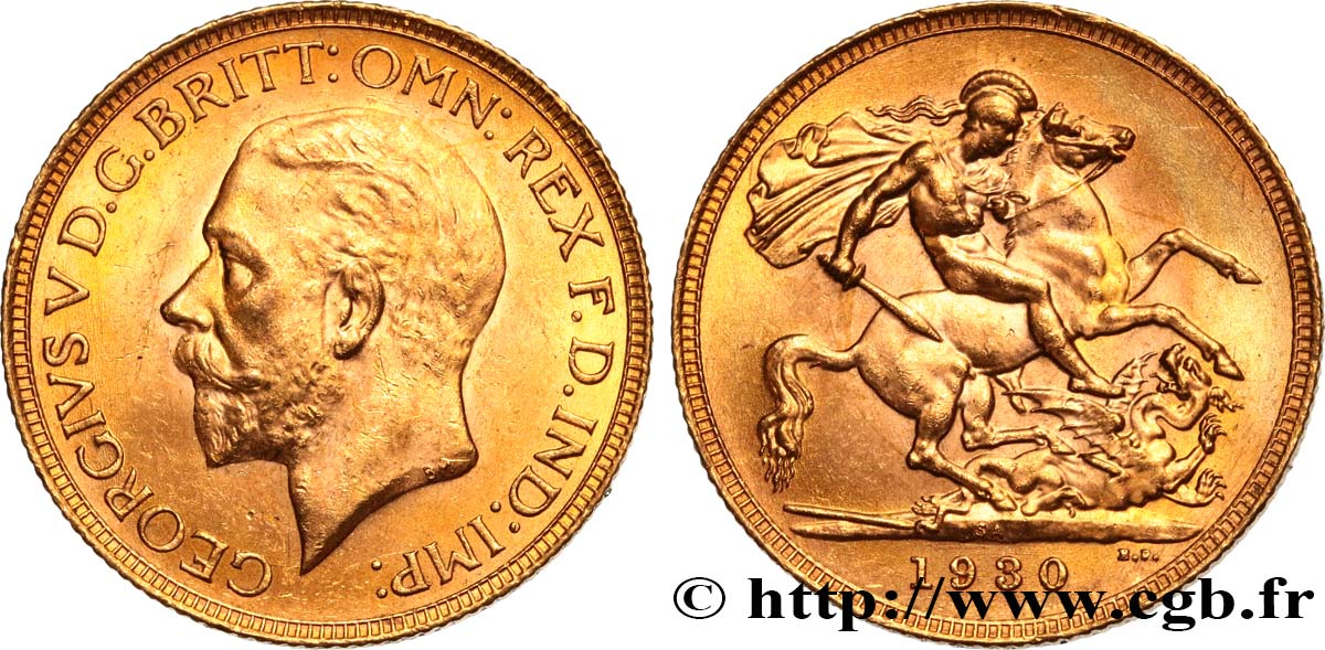 INVESTMENT GOLD 1 Souverain Georges V 1930 Afrique du Sud EBC 