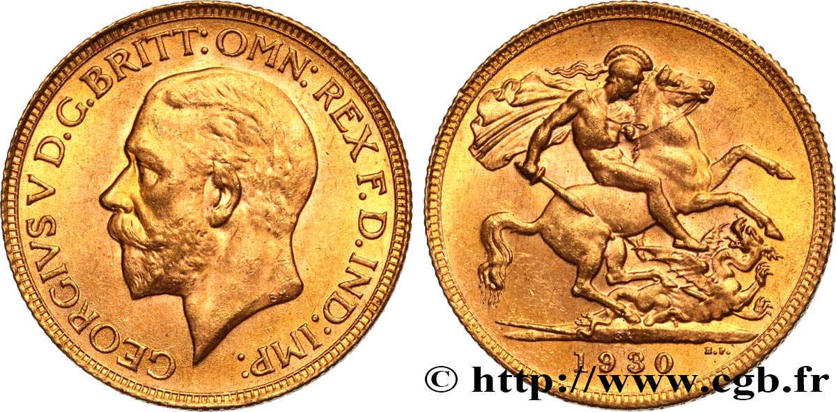 INVESTMENT GOLD 1 Souverain Georges V 1930 Afrique du Sud SPL 