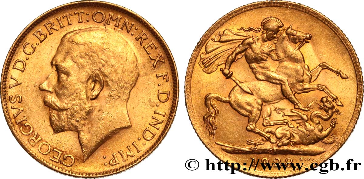 INVESTMENT GOLD 1 Souverain Georges V 1928 Afrique du Sud q.SPL 