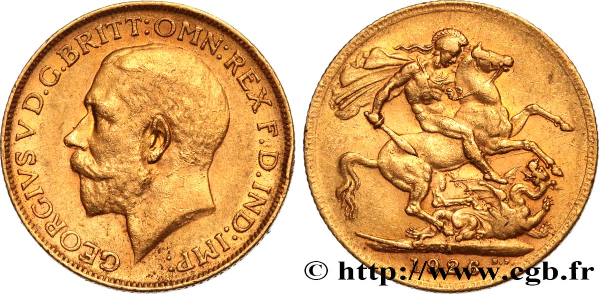 INVESTMENT GOLD 1 Souverain Georges V 1926 Afrique du Sud MBC/BC+ 