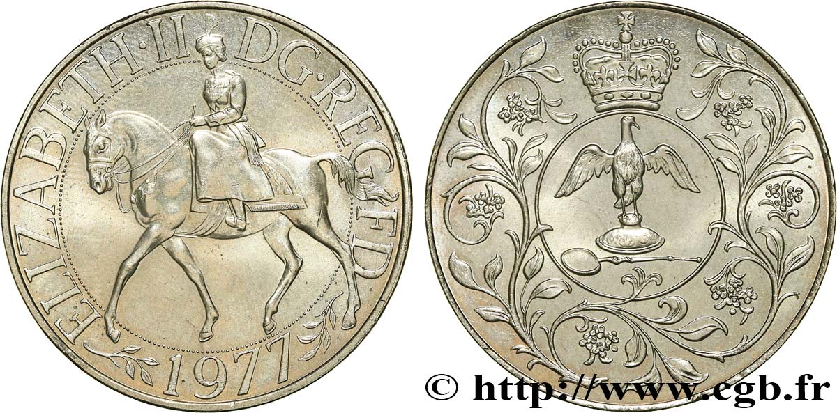REINO UNIDO 25 New Pence jubilé d’argent d’Elisabeth II 1977  EBC+ 
