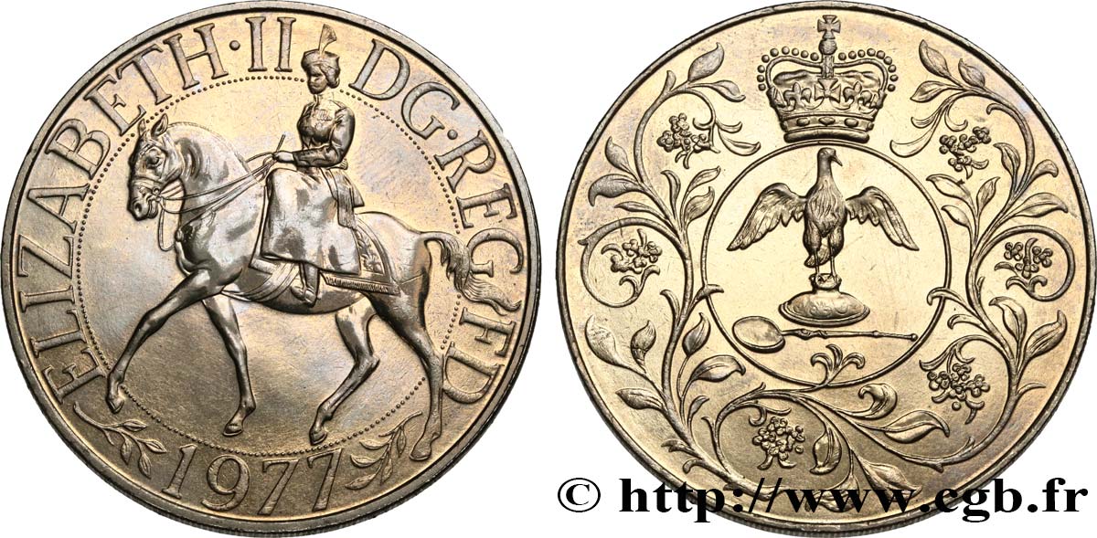 ROYAUME-UNI 25 New Pence jubilé d’argent d’Elisabeth II 1977  SUP+ 