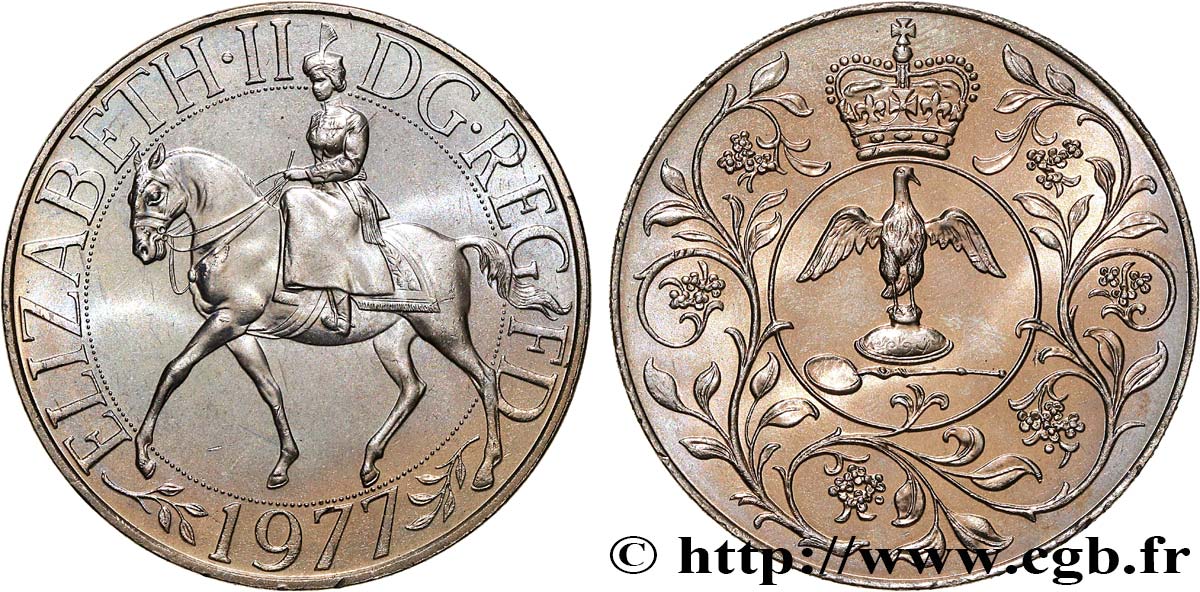 REGNO UNITO 25 New Pence jubilé d’argent d’Elisabeth II 1977  SPL+ 