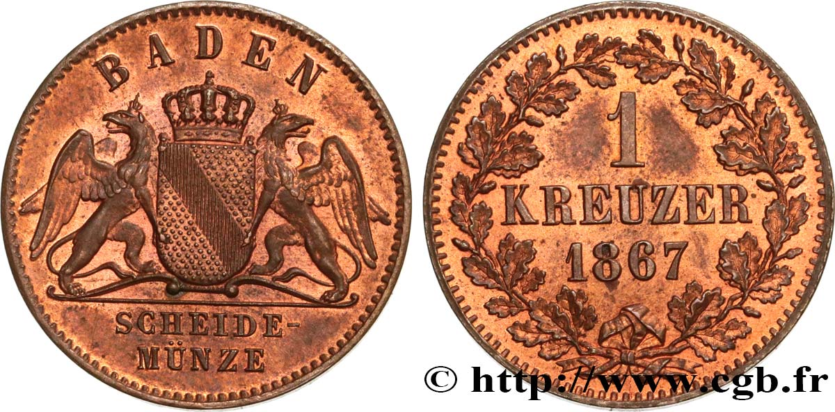 GERMANY - BADEN 1 Kreuzer 1867 fwo_514468 World coins