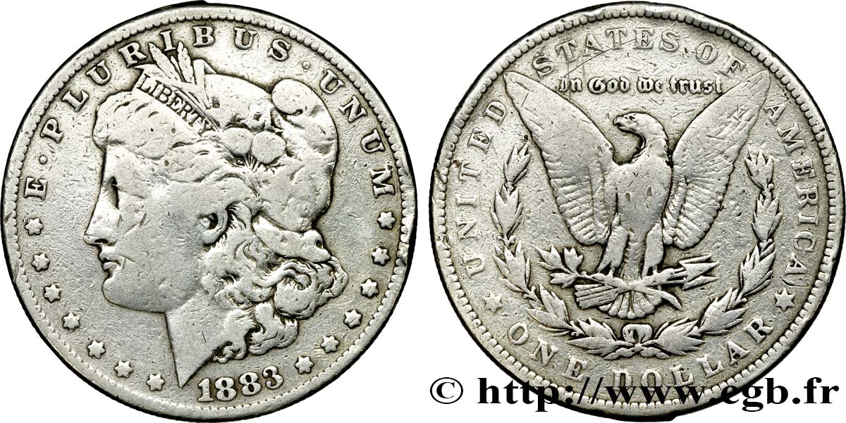 ÉTATS-UNIS D AMÉRIQUE 1 Dollar Morgan 1883 Philadelphie TB 