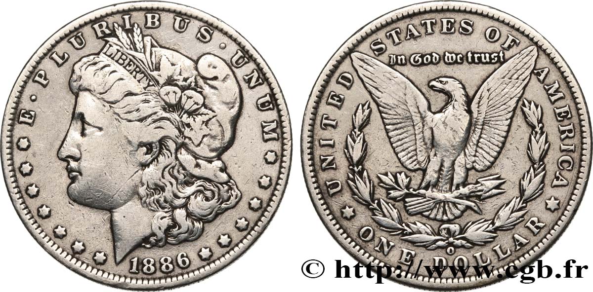 STATI UNITI D AMERICA 1 Dollar Morgan 1886 Nouvelle-Orléans q.BB 